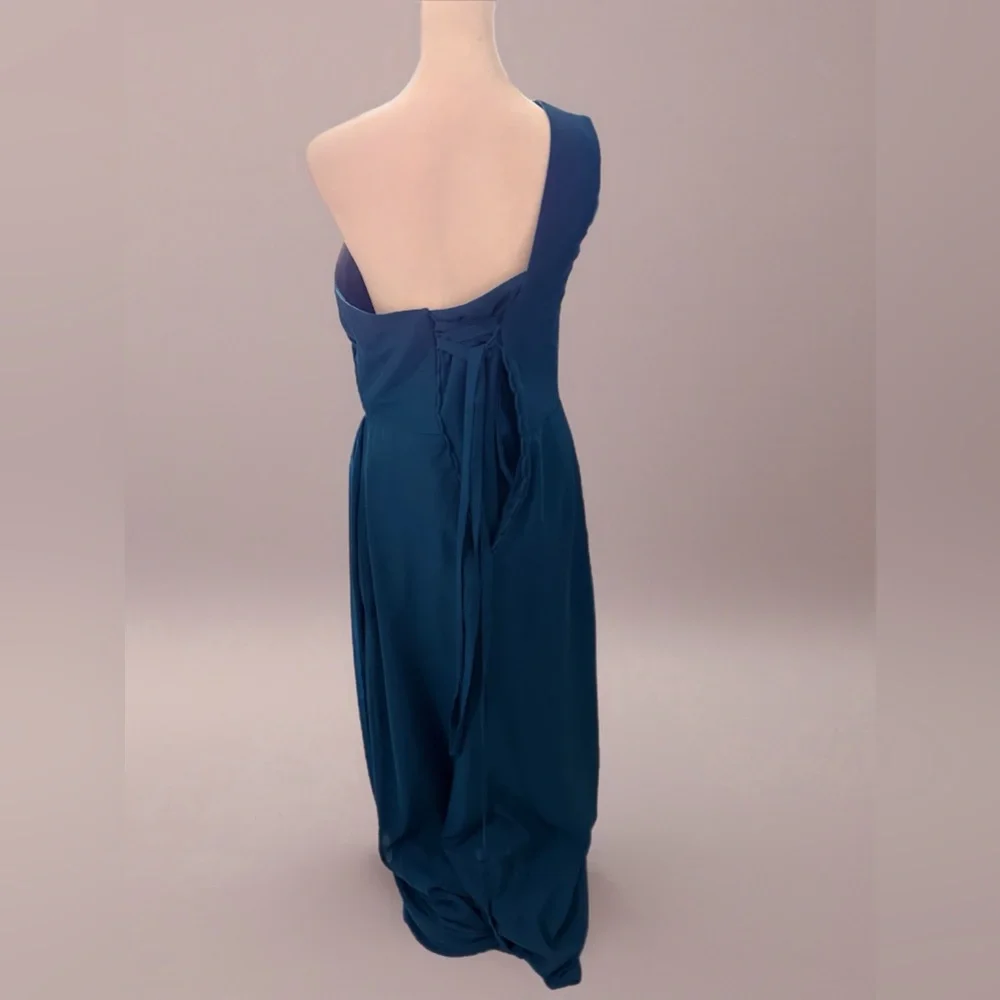 Amazon Teal One-Shoulder Dress - Picture 2 of 2